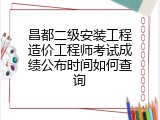 昌都二级安装工程造价工程师考试成绩公布时间如何查询