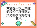 黄浦区一级土木建筑造价工程师怎么报考哪家最好有何要求