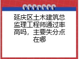 延庆区土木建筑总监理工程师通过率高吗，主要失分点在哪