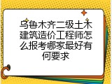 乌鲁木齐二级土木建筑造价工程师怎么报考哪家最好有何要求