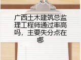广西土木建筑总监理工程师通过率高吗，主要失分点在哪