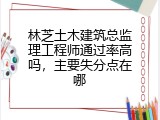 林芝土木建筑总监理工程师通过率高吗，主要失分点在哪
