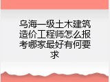 乌海一级土木建筑造价工程师怎么报考哪家最好有何要求