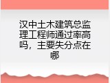 汉中土木建筑总监理工程师通过率高吗，主要失分点在哪