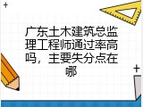 广东土木建筑总监理工程师通过率高吗，主要失分点在哪