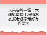 大兴安岭一级土木建筑造价工程师怎么报考哪家最好有何要求
