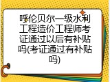呼伦贝尔一级水利工程造价工程师考证通过以后有补贴吗(考证通过有补贴吗)