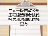 广元一级市政公用工程建造师考试代报名和培训机构哪里有