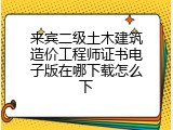 来宾二级土木建筑造价工程师证书电子版在哪下载怎么下