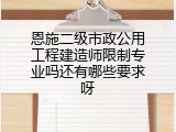 恩施二级市政公用工程建造师限制专业吗还有哪些要求呀