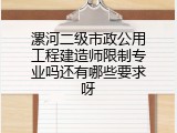 漯河二级市政公用工程建造师限制专业吗还有哪些要求呀