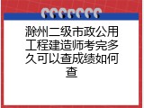 滁州二级市政公用工程建造师考完多久可以查成绩如何查