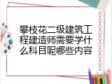 攀枝花二级建筑工程建造师需要学什么科目呢哪些内容