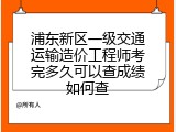 浦东新区一级交通运输造价工程师考完多久可以查成绩如何查
