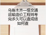 乌鲁木齐一级交通运输造价工程师考完多久可以查成绩如何查