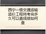 西宁一级交通运输造价工程师考完多久可以查成绩如何查
