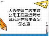 大兴安岭二级市政公用工程建造师考试成绩在哪里查询怎么查
