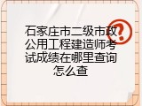 石家庄市二级市政公用工程建造师考试成绩在哪里查询怎么查