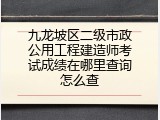 九龙坡区二级市政公用工程建造师考试成绩在哪里查询怎么查