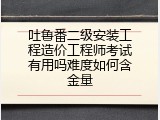 吐鲁番二级安装工程造价工程师考试有用吗难度如何含金量