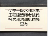 辽宁一级水利水电工程建造师考试代报名和培训机构哪里有
